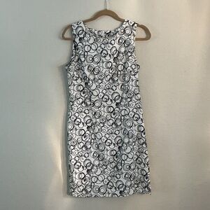Dress Barn Black and White Circle Pattern Mini Dress